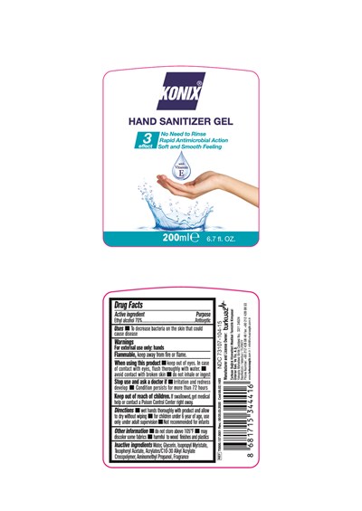 Konix Consumer Sanitizer Gel 200 mL (Konix Consumer Sanitizer Gel 200 mL)